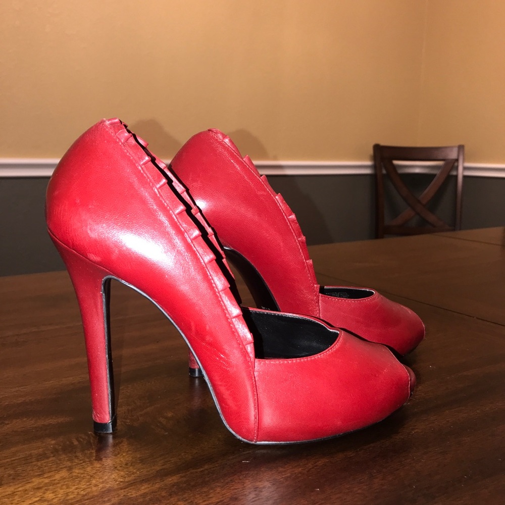 Leather stilettos